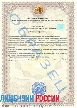 Образец сертификата соответствия (приложение) Пущино Сертификат ISO 27001